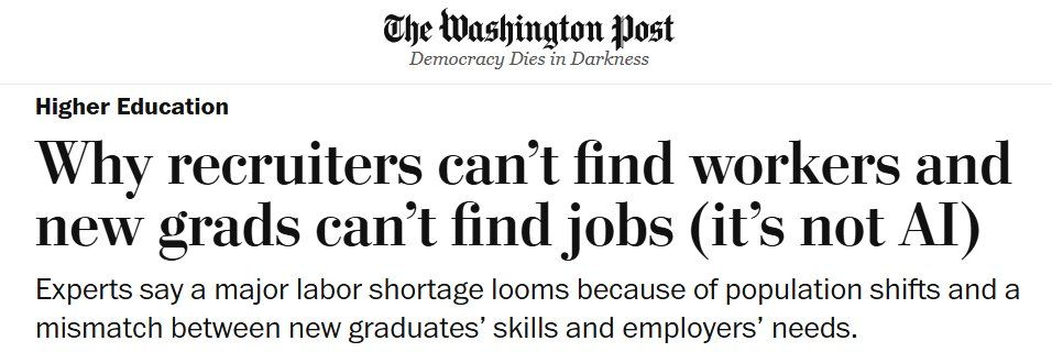 Washington Post: Why recruiters can't find workers and new grads can't find jobs (it's not AI)